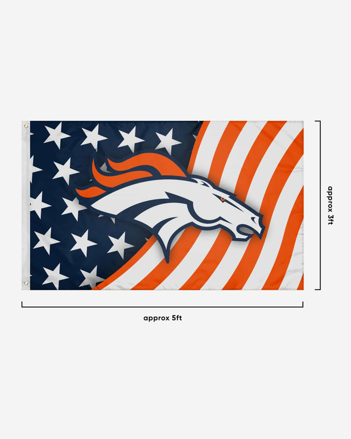 Denver Broncos Americana Horizontal Flag FOCO - FOCO.com