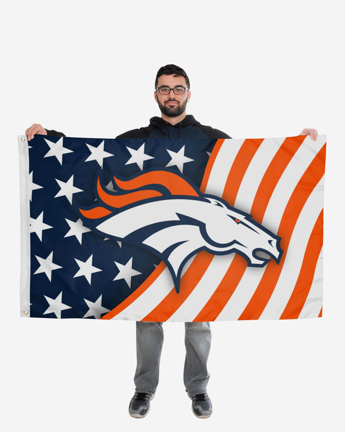 Denver Broncos Americana Horizontal Flag FOCO - FOCO.com