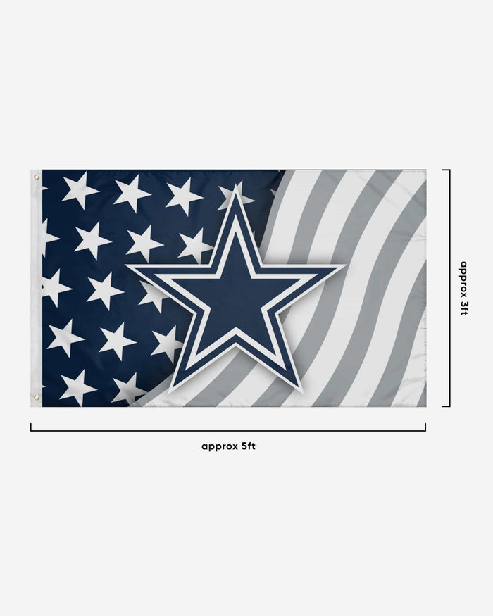 Dallas Cowboys Americana Horizontal Flag FOCO - FOCO.com