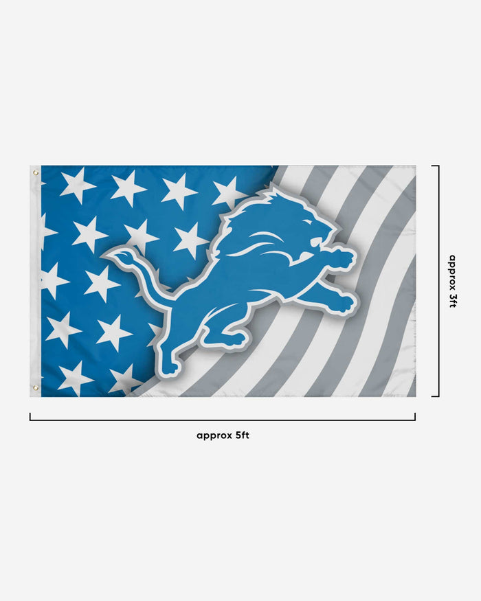Detroit Lions Americana Horizontal Flag FOCO - FOCO.com