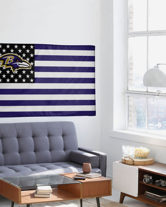 Baltimore Ravens American Stars Horizontal Flag FOCO - FOCO.com