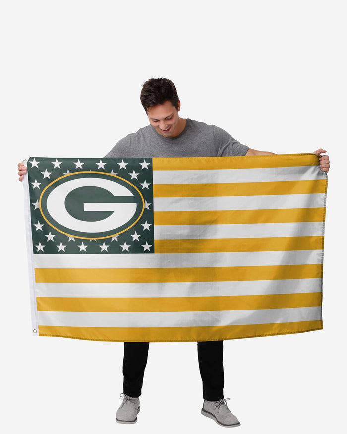 Green Bay Packers American Stars Horizontal Flag FOCO - FOCO.com