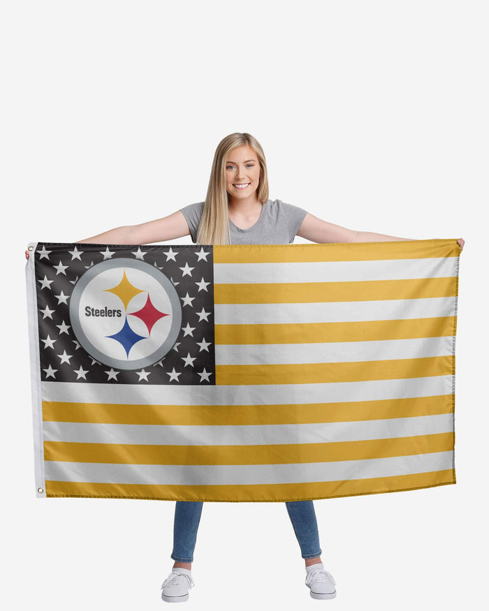 Pittsburgh Steelers American Stars Horizontal Flag FOCO - FOCO.com