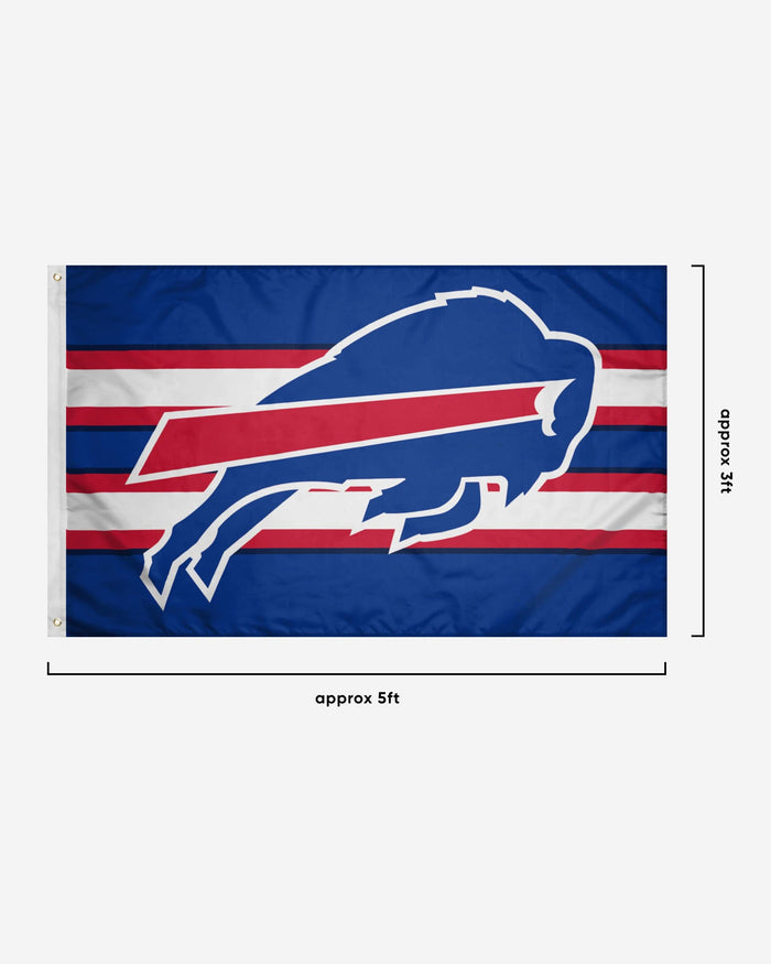 Buffalo Bills Big Logo Team Stripe Horizontal Flag FOCO - FOCO.com