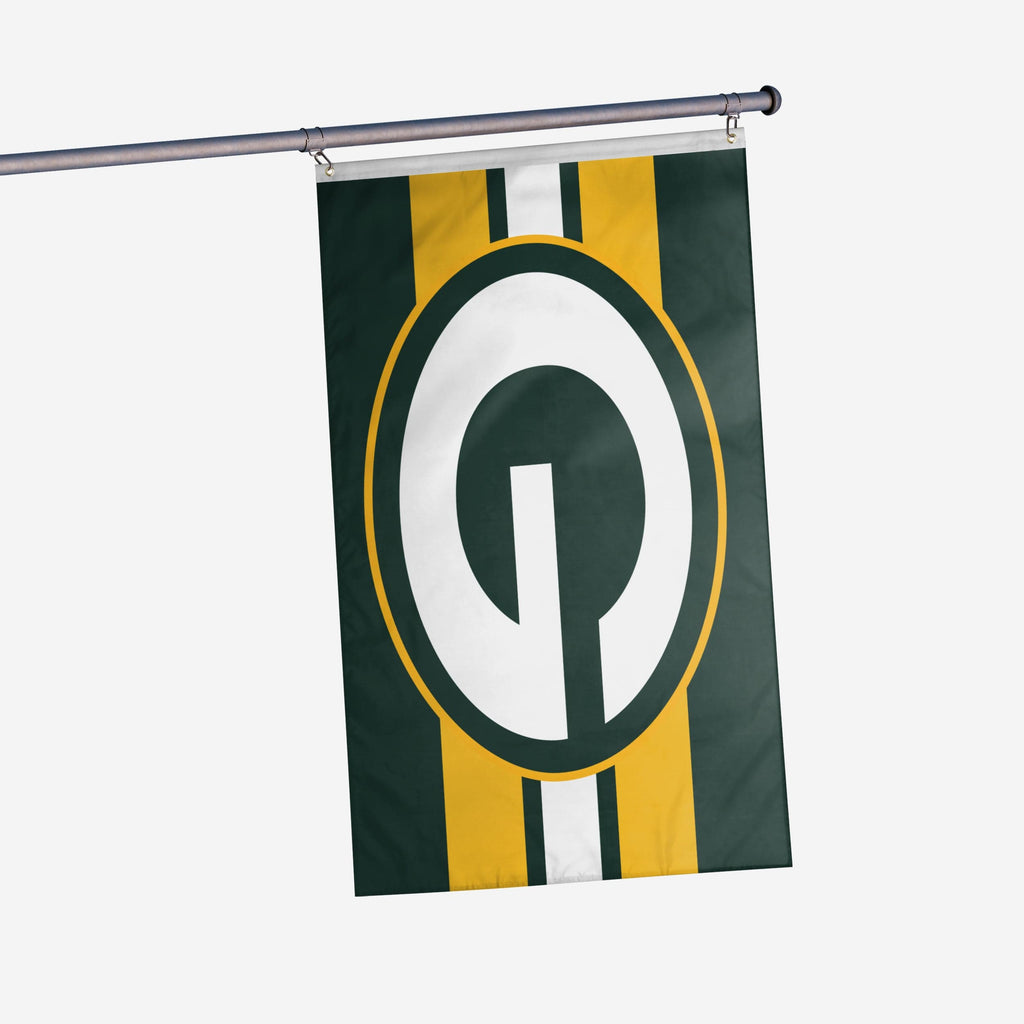 Green Bay Packers Big Logo Team Stripe Horizontal Flag FOCO - FOCO.com