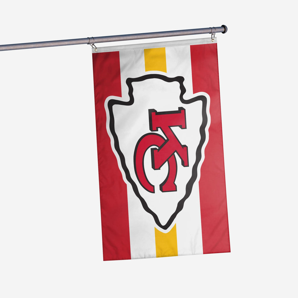 Kansas City Chiefs Big Logo Team Stripe Horizontal Flag FOCO - FOCO.com