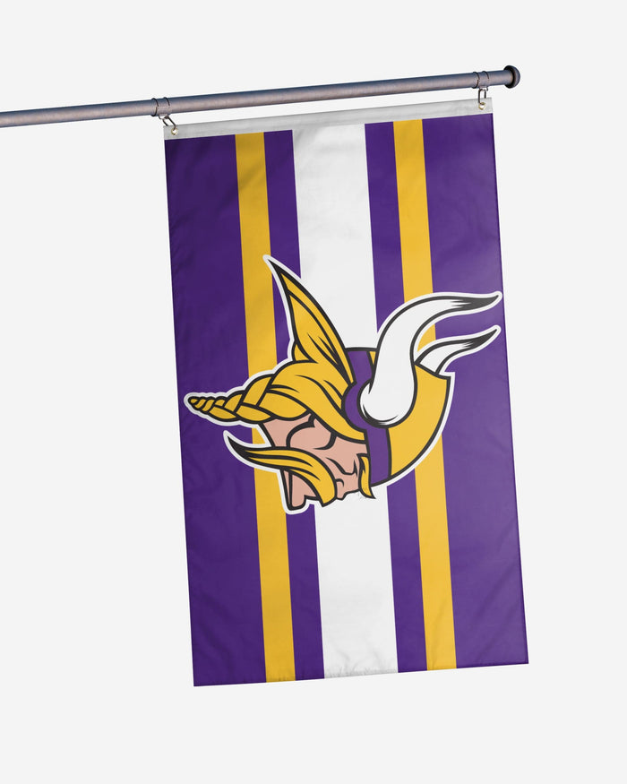 Minnesota Vikings Big Logo Team Stripe Horizontal Flag FOCO - FOCO.com