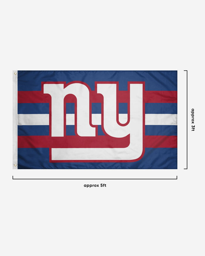 New York Giants Big Logo Team Stripe Horizontal Flag FOCO - FOCO.com