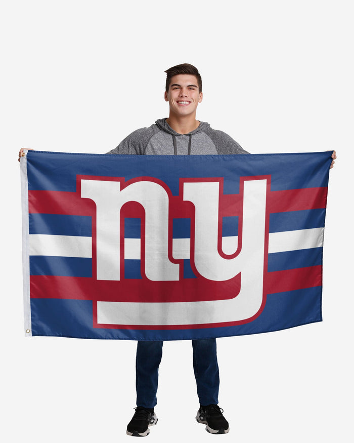 New York Giants Big Logo Team Stripe Horizontal Flag FOCO - FOCO.com