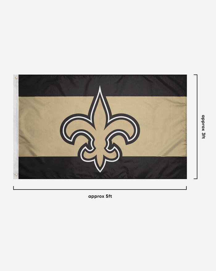 New Orleans Saints Big Logo Team Stripe Horizontal Flag FOCO - FOCO.com