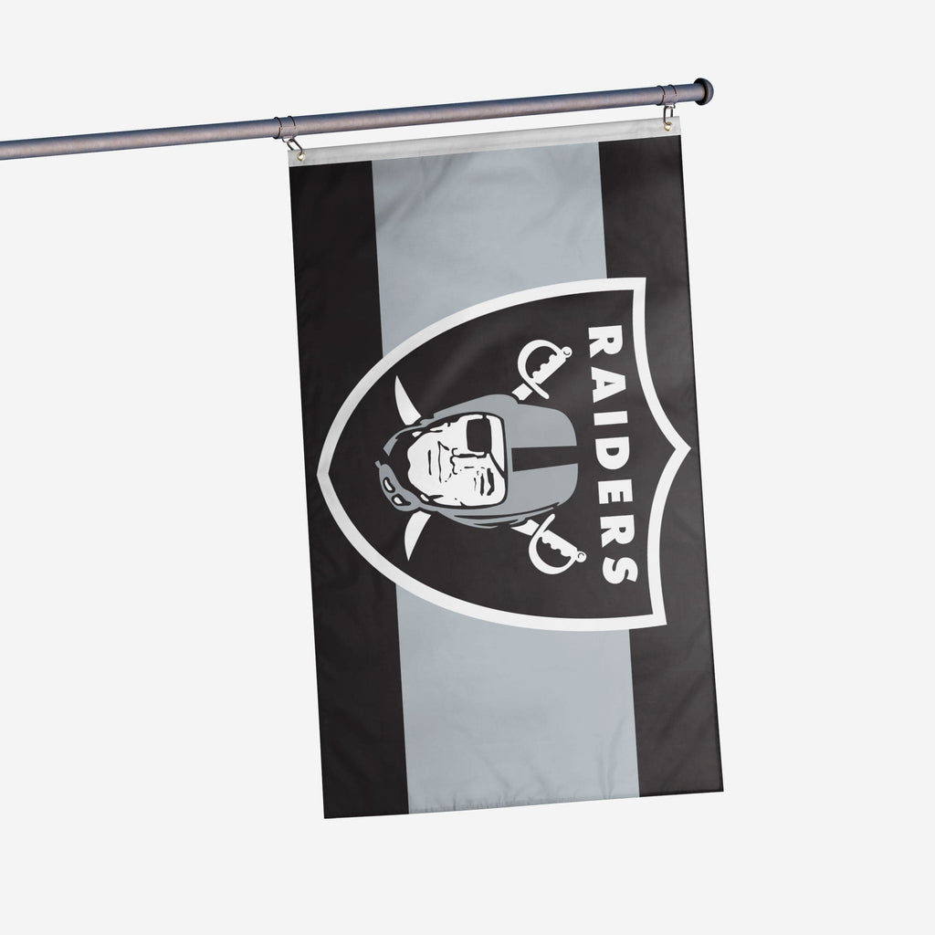 Las Vegas Raiders Big Logo Team Stripe Horizontal Flag FOCO - FOCO.com