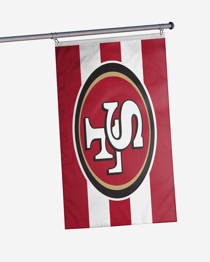 San Francisco 49ers Big Logo Team Stripe Horizontal Flag FOCO - FOCO.com