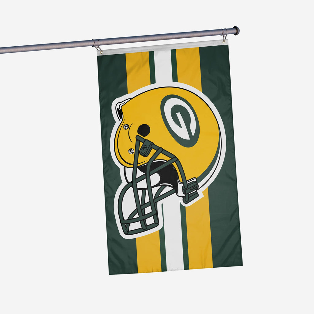 Green Bay Packers Helmet Horizontal Flag FOCO - FOCO.com