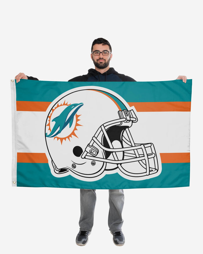 Miami Dolphins Helmet Horizontal Flag FOCO - FOCO.com