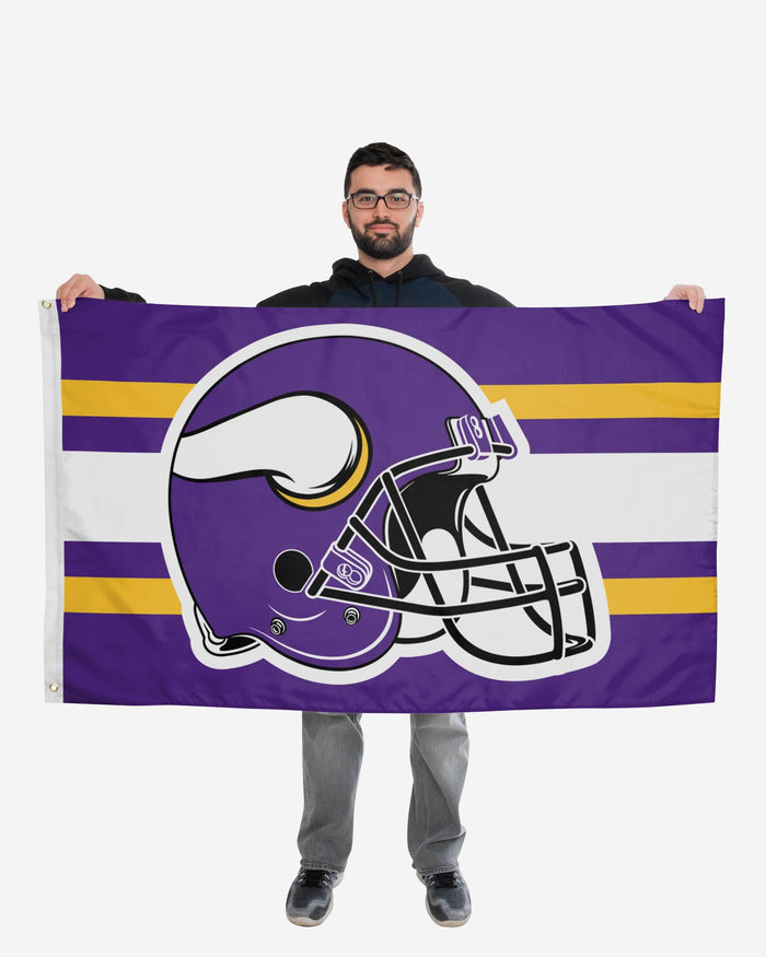 Minnesota Vikings Helmet Horizontal Flag FOCO - FOCO.com