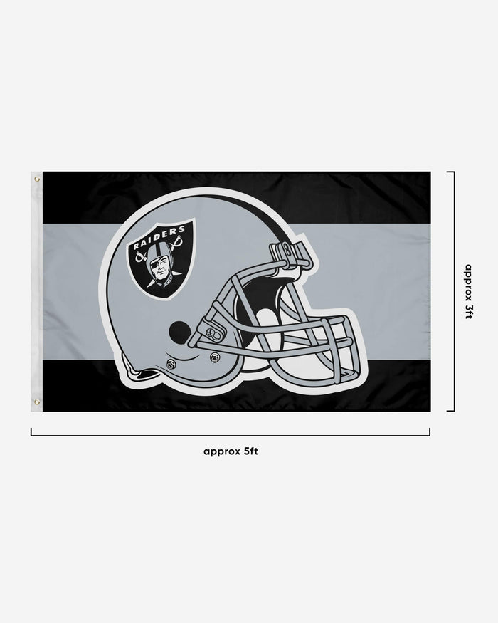 Las Vegas Raiders Helmet Horizontal Flag FOCO - FOCO.com