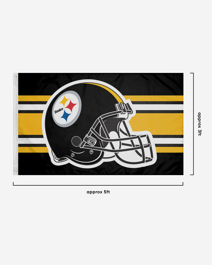Pittsburgh Steelers Helmet Horizontal Flag FOCO - FOCO.com