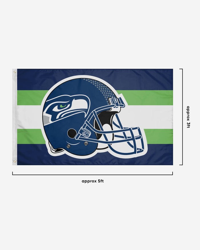 Seattle Seahawks Helmet Horizontal Flag FOCO - FOCO.com