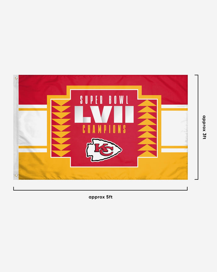 Kansas City Chiefs Super Bowl LVII Champions Horizontal Flag FOCO - FOCO.com