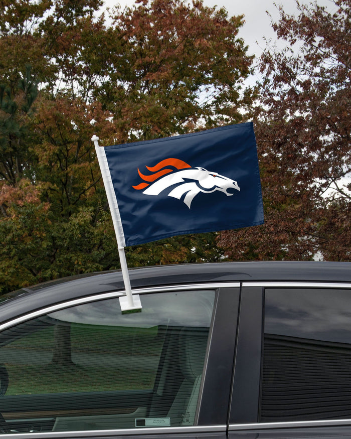 Denver Broncos 2 Pack Solid Car Flag FOCO - FOCO.com