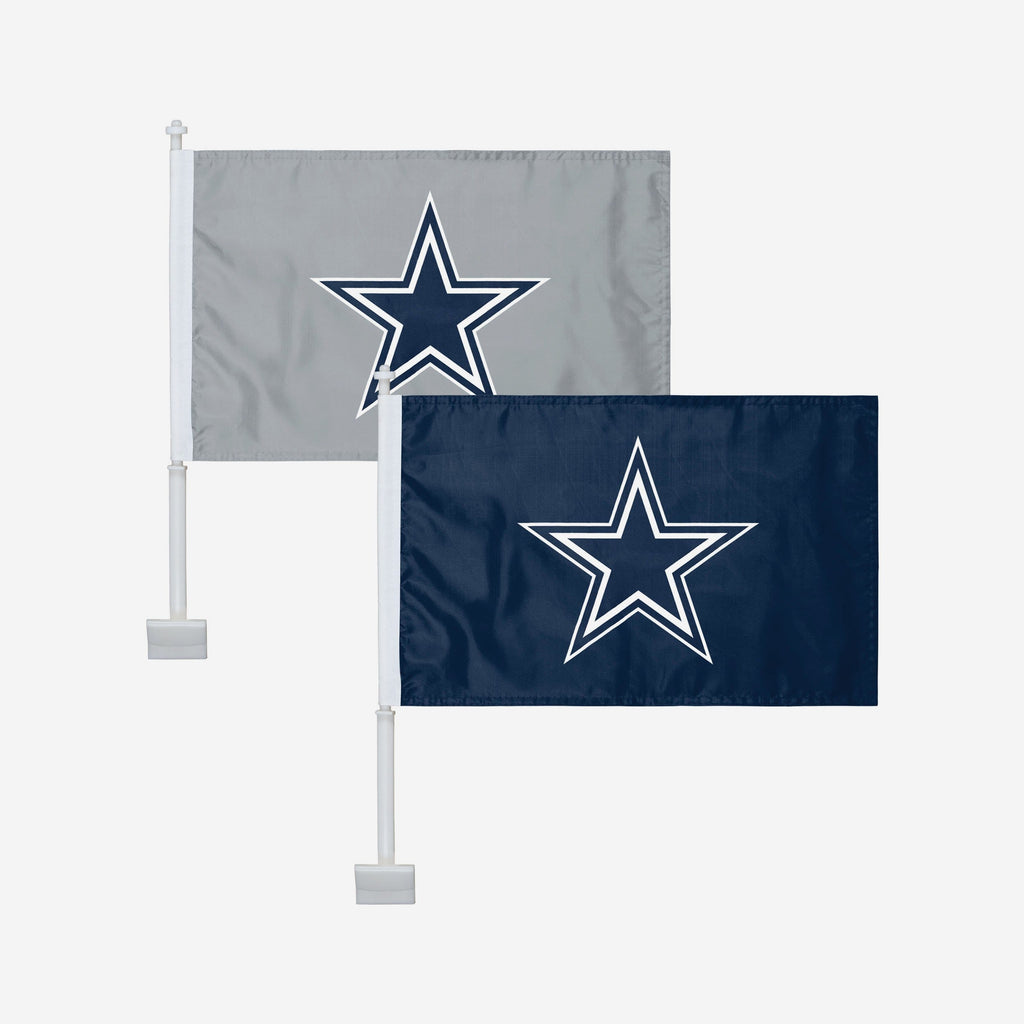 Dallas Cowboys 2 Pack Solid Car Flag FOCO - FOCO.com