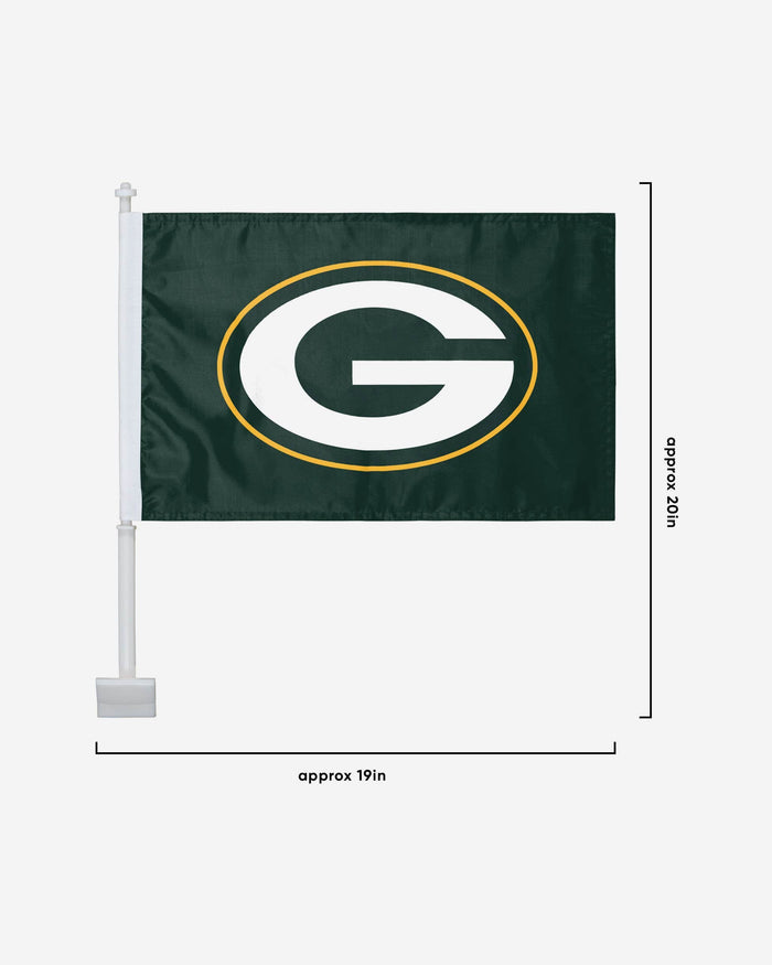 Green Bay Packers 2 Pack Solid Car Flag FOCO - FOCO.com