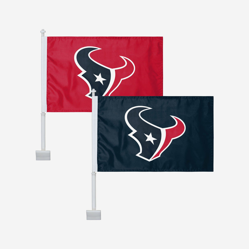 Houston Texans 2 Pack Solid Car Flag FOCO - FOCO.com