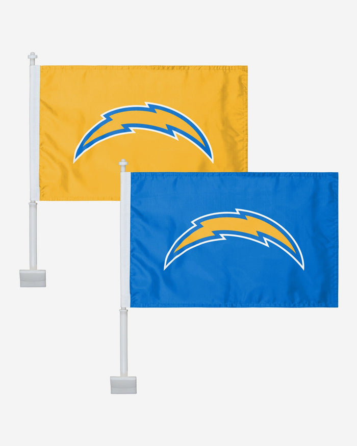 Los Angeles Chargers 2 Pack Solid Car Flag FOCO - FOCO.com