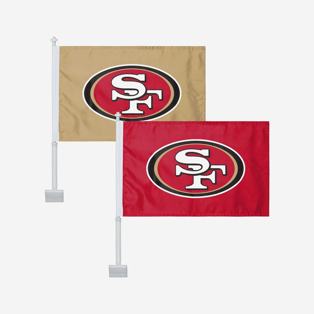 San Francisco 49ers 2 Pack Solid Car Flag FOCO - FOCO.com