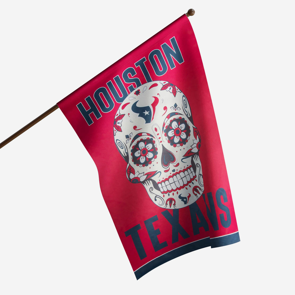 Houston Texans Day Of The Dead Vertical Flag FOCO - FOCO.com