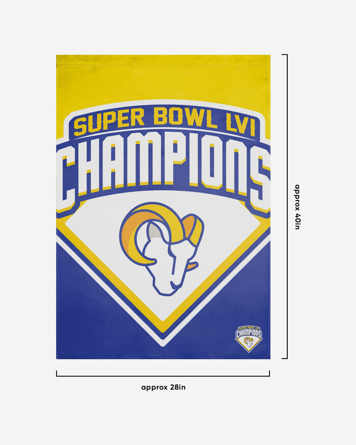 Los Angeles Rams Super Bowl LVI Champions Vertical Flag FOCO - FOCO.com