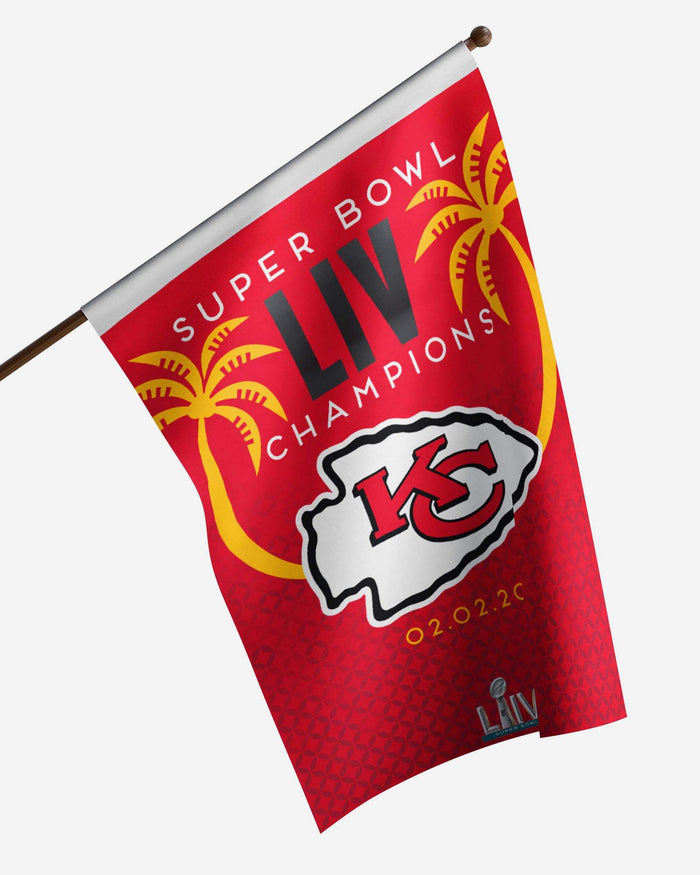 Kansas City Chiefs Super Bowl LIV Champions Vertical Flag FOCO - FOCO.com