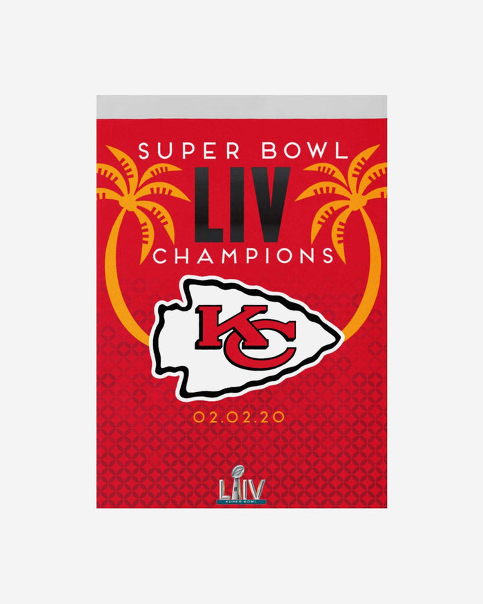 Kansas City Chiefs Super Bowl LIV Champions Vertical Flag FOCO - FOCO.com
