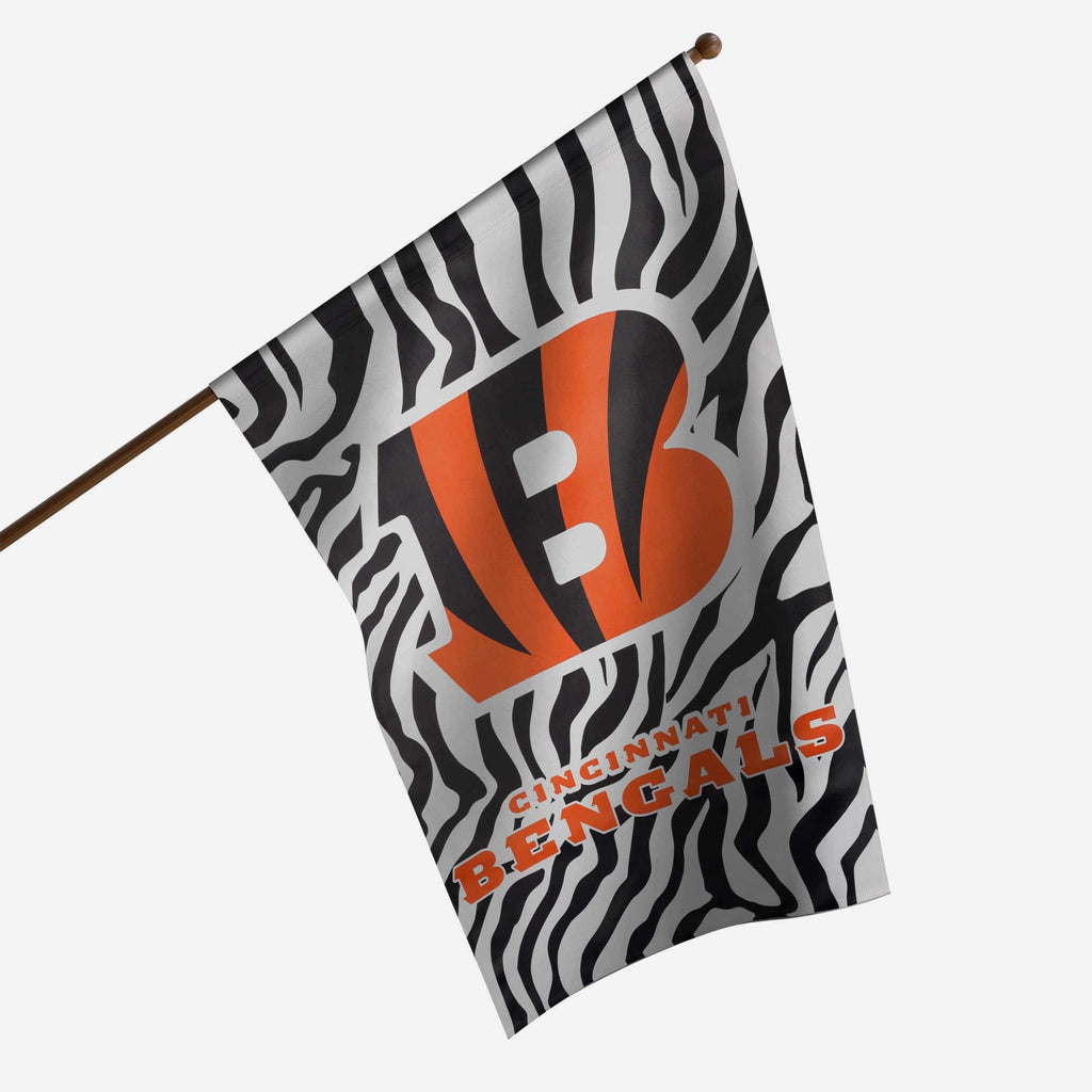 Cincinnati Bengals White Stripe Big Logo Vertical Flag FOCO - FOCO.com