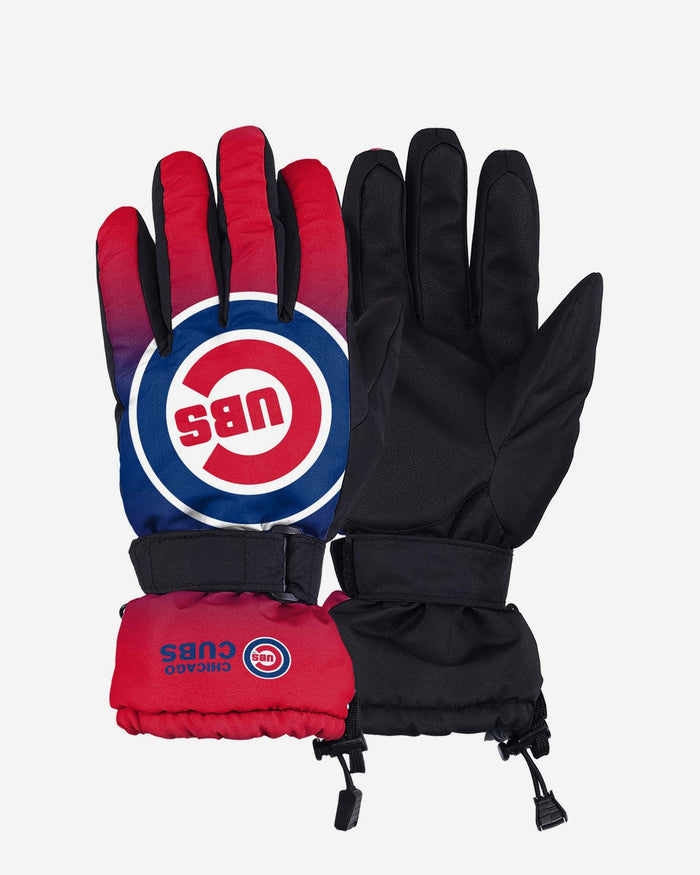 Chicago Cubs Gradient Big Logo Insulated Gloves FOCO S/M - FOCO.com