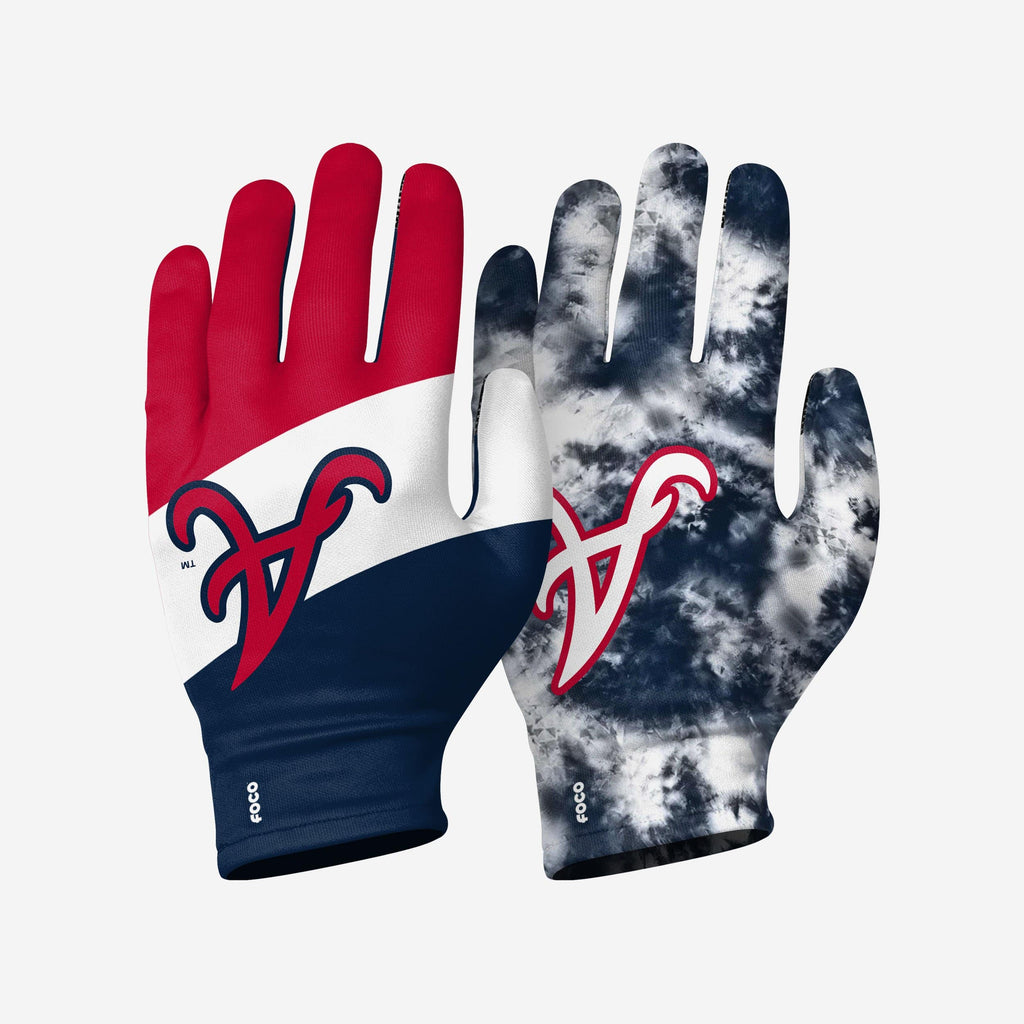 Atlanta Braves 2 Pack Reusable Stretch Gloves FOCO S/M - FOCO.com