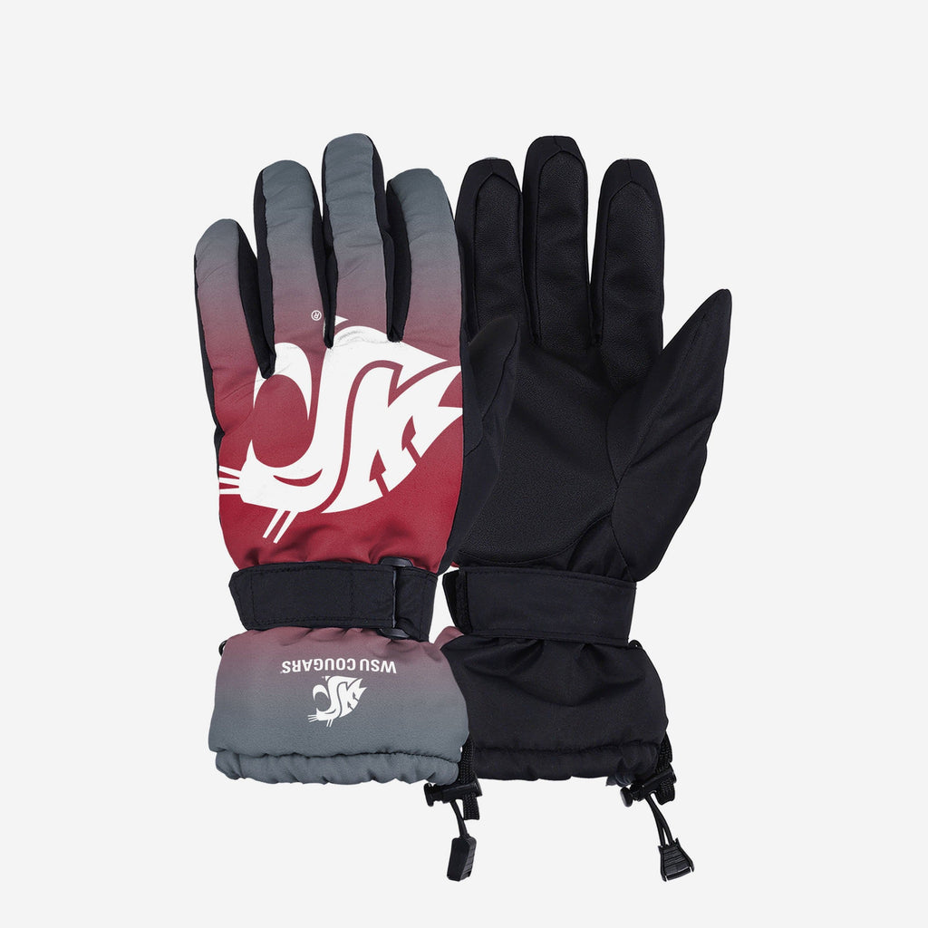 Washington State Cougars Gradient Big Logo Insulated Gloves FOCO - FOCO.com