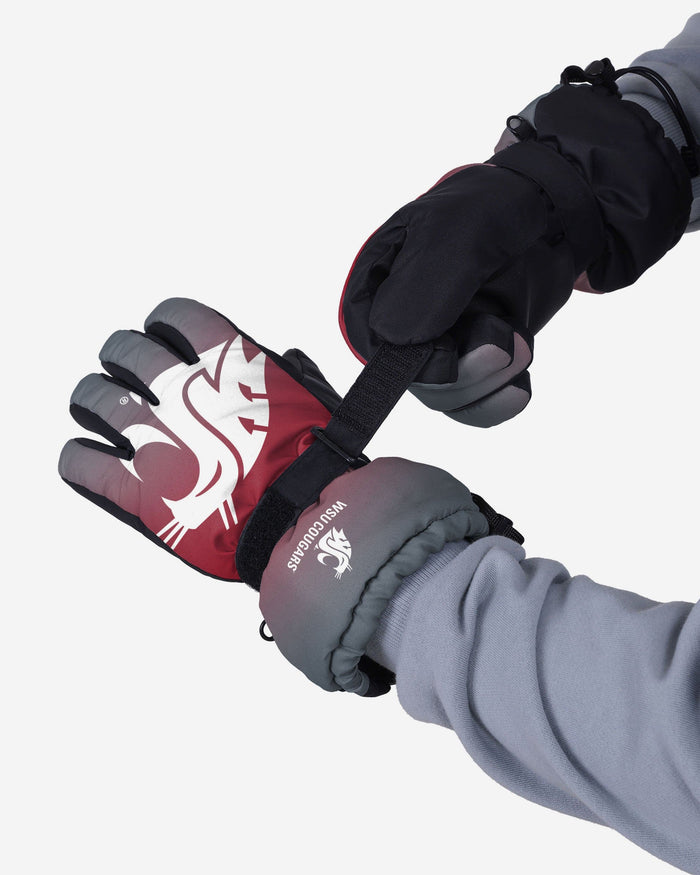 Washington State Cougars Gradient Big Logo Insulated Gloves FOCO - FOCO.com
