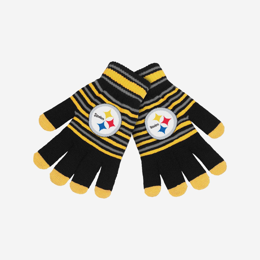 Pittsburgh Steelers Acrylic Stripe Gloves FOCO - FOCO.com