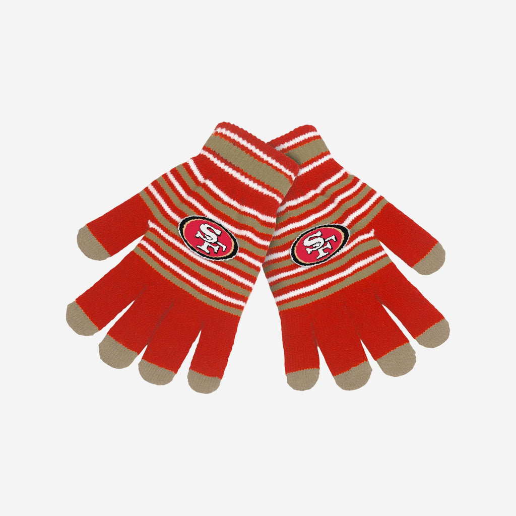 San Francisco 49ers Acrylic Stripe Gloves FOCO - FOCO.com