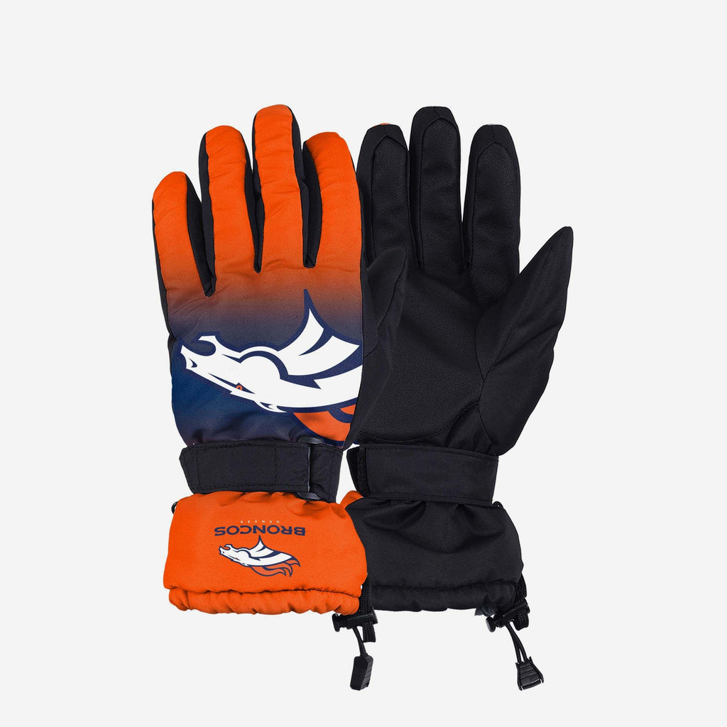 Denver Broncos Gradient Big Logo Insulated Gloves FOCO S/M - FOCO.com
