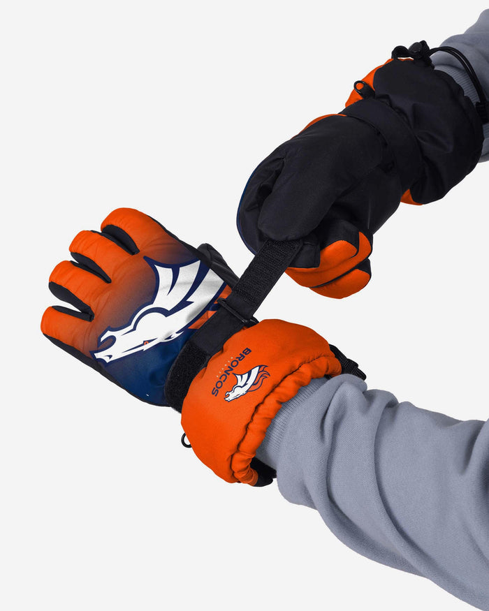 Denver Broncos Gradient Big Logo Insulated Gloves FOCO - FOCO.com