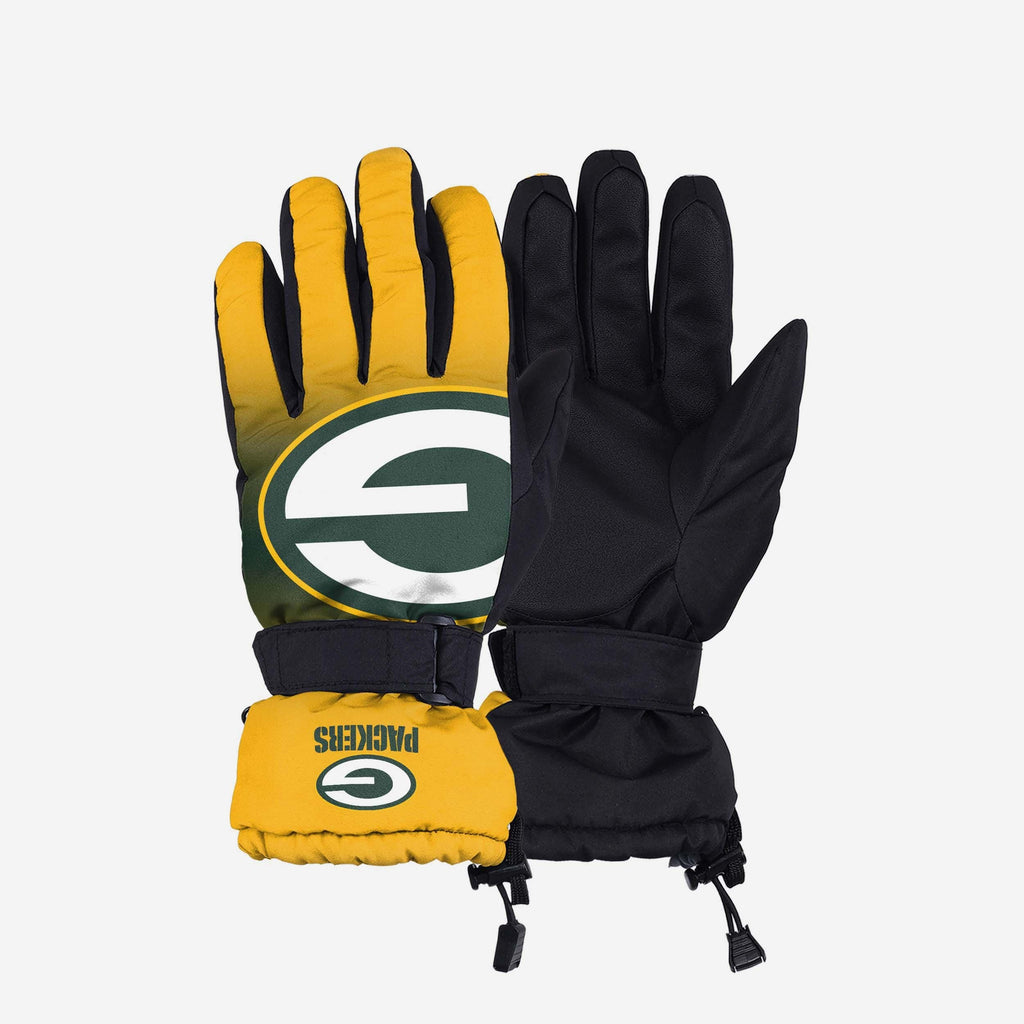 Green Bay Packers Gradient Big Logo Insulated Gloves FOCO S/M - FOCO.com