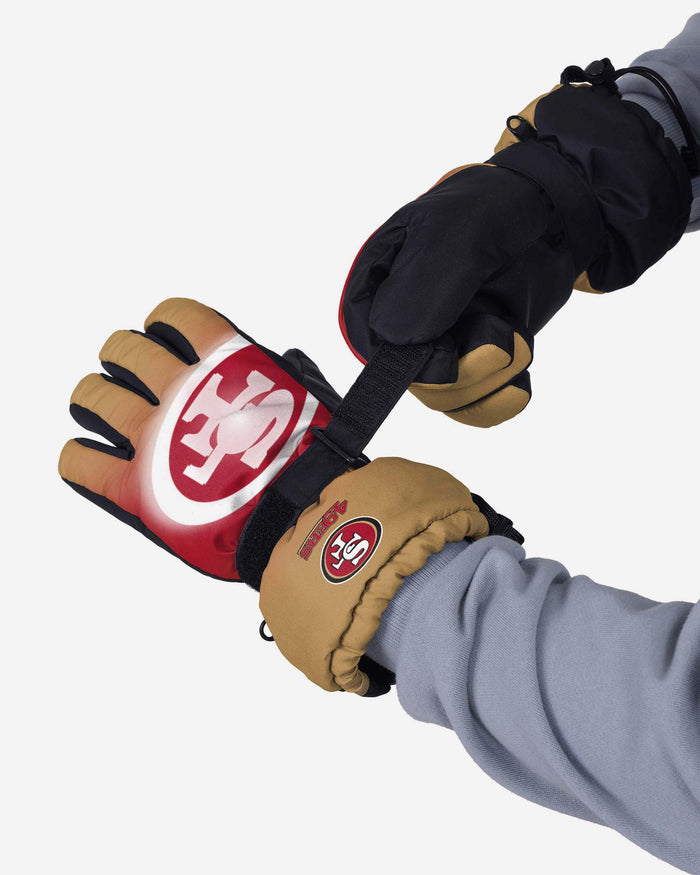 San Francisco 49ers Gradient Big Logo Insulated Gloves FOCO - FOCO.com