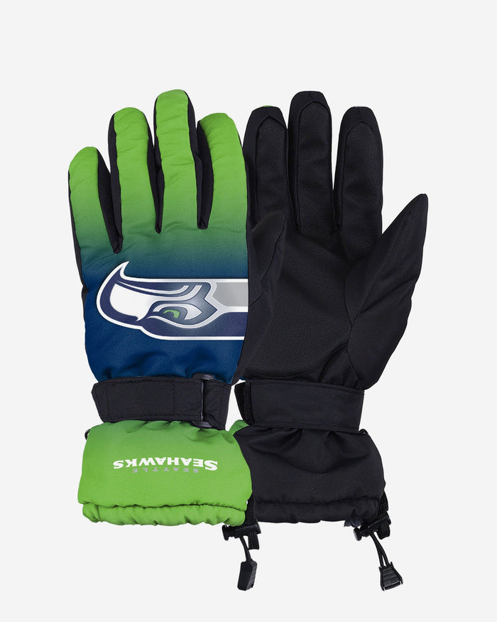 Seattle Seahawks Gradient Big Logo Insulated Gloves FOCO S/M - FOCO.com