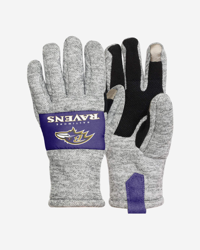 Baltimore Ravens Heather Grey Insulated Gloves FOCO S/M - FOCO.com