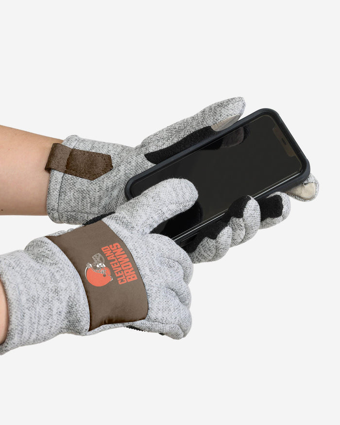 Cleveland Browns Heather Grey Insulated Gloves FOCO - FOCO.com