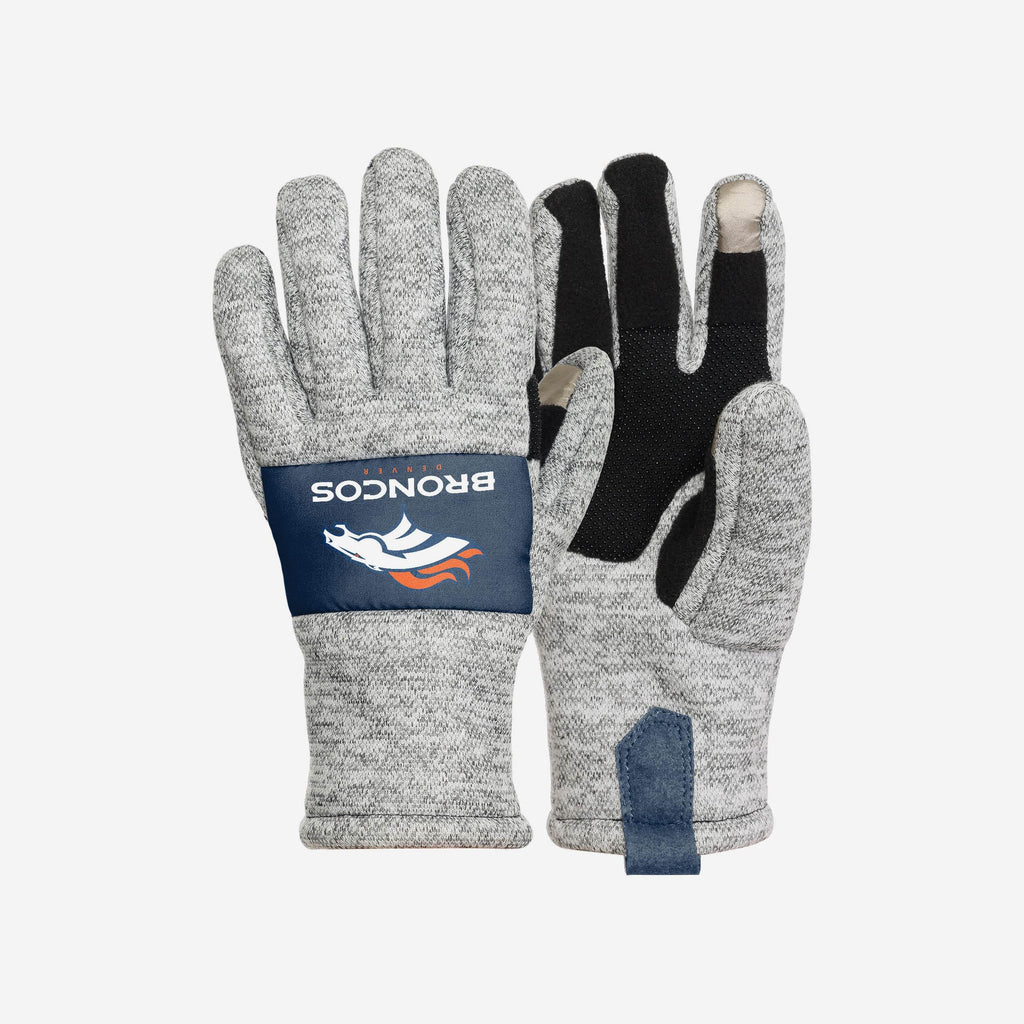 Denver Broncos Heather Grey Insulated Gloves FOCO S/M - FOCO.com