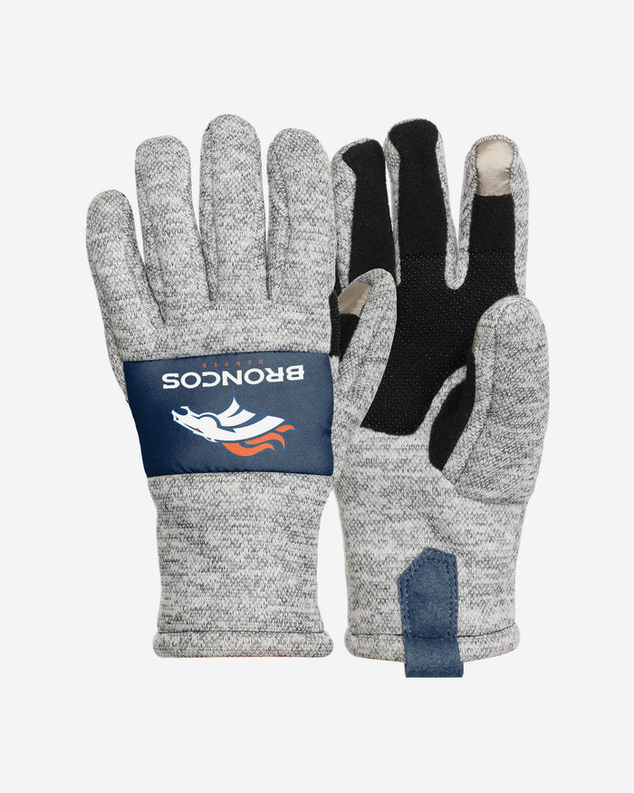 Denver Broncos Heather Grey Insulated Gloves FOCO S/M - FOCO.com