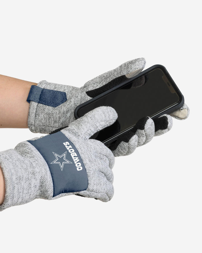 Dallas Cowboys Heather Grey Insulated Gloves FOCO - FOCO.com